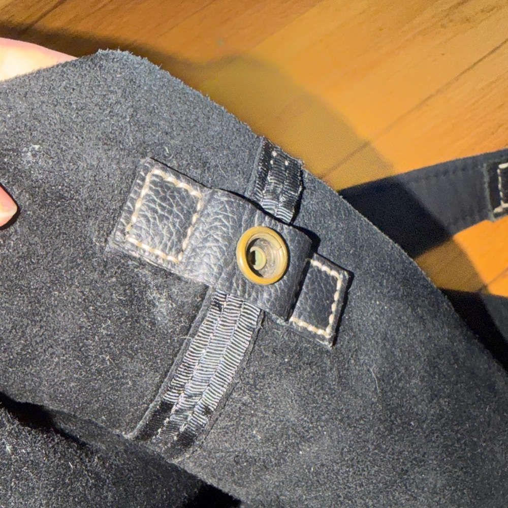 Lucky Brand 100%letter piel de bovino  Black Suede Shoulder Bag - Picture 5 of 9